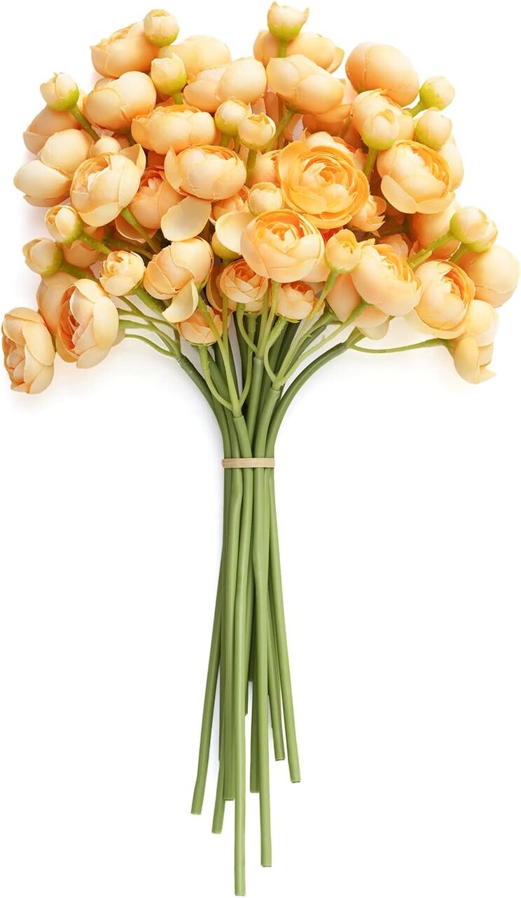 Mini Artificial Ranunculus Flowers – Faux Silk Wedding Filler for Bouquets & Centerpieces